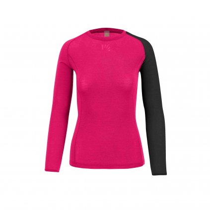 Karpos tričko Dinamico Merino 130 W Jersey LS pink black