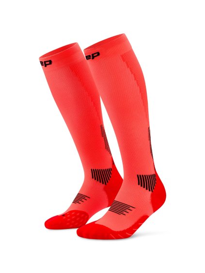 cep core run socks tall 5 0 neon coral wp70sr wp80sr front 2