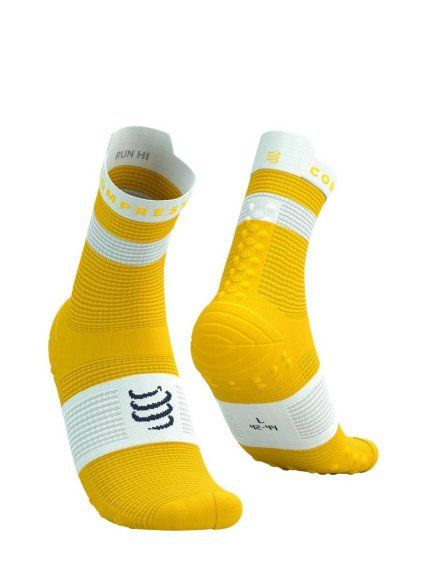 pro racing socks v40 run high lemon white