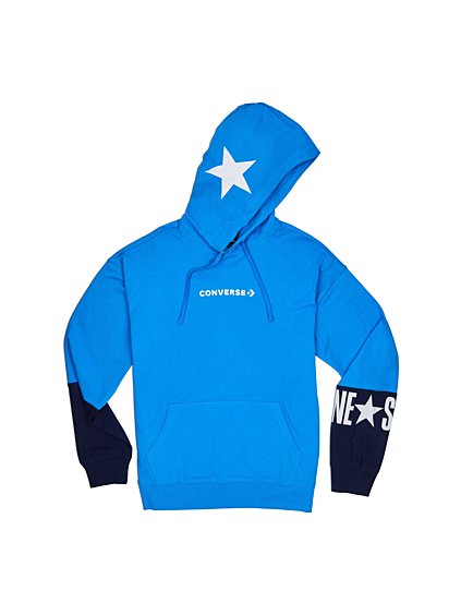 CONVERSE - mikina One Star LW PO Hoodie totally blue