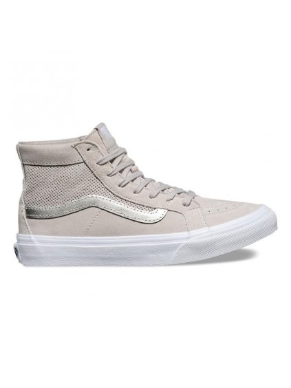 Vans obuv SK8HI SLIM CUTOUT (PERF SUEDE) silver cloud/true white