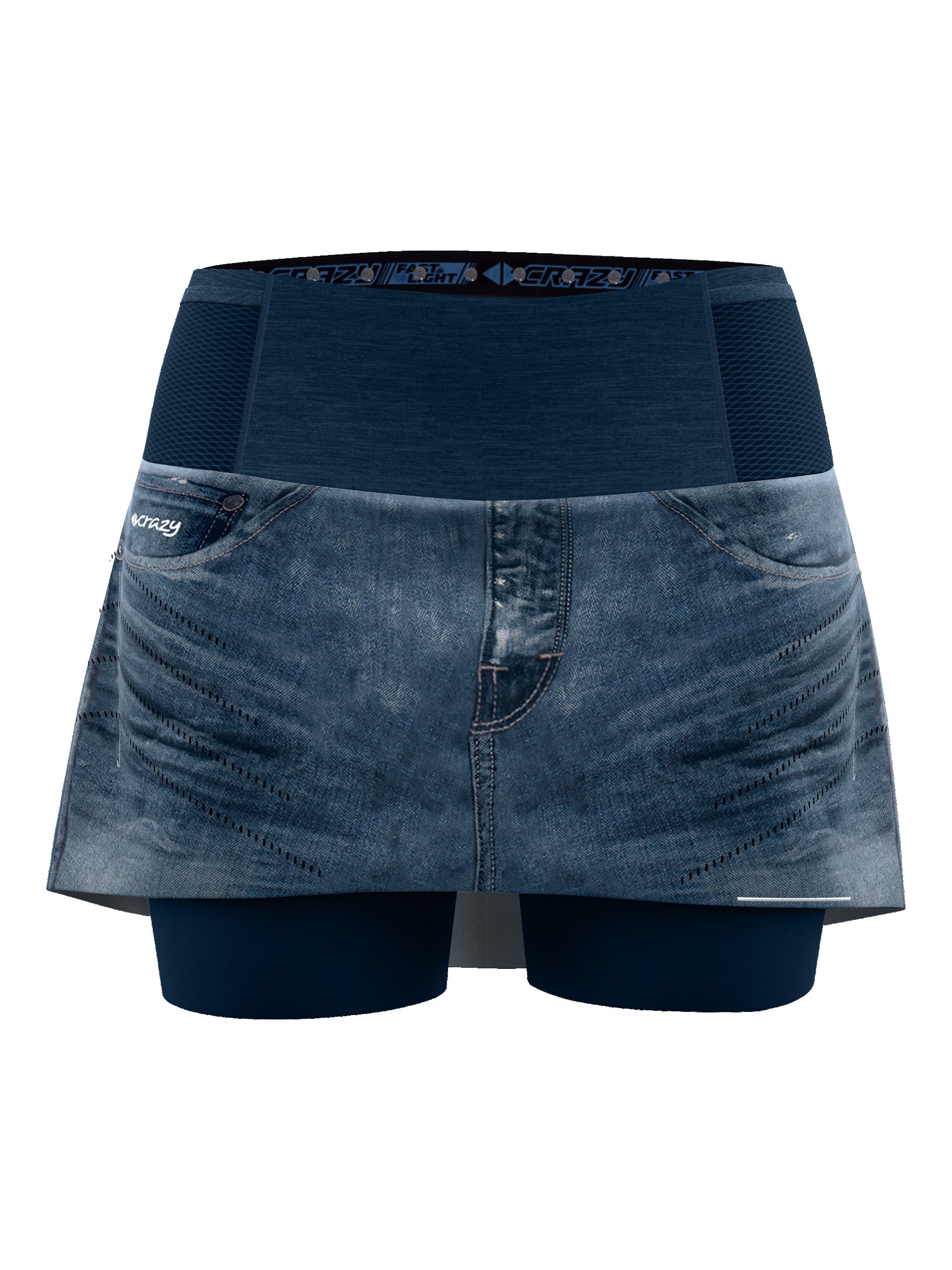 CRAZY IDEA Crazy sukňa Voltage print light jeans Velikost: M