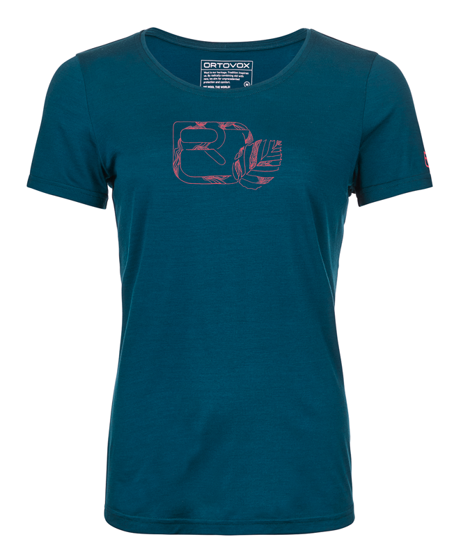 Ortovox tričko 120 Cool Tec Leaf Logo Ts W petrol blue Velikost: L