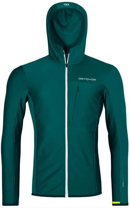 Ortovox mikina Fleece Light Grid Hooded Jkt M pacific green Velikost: M
