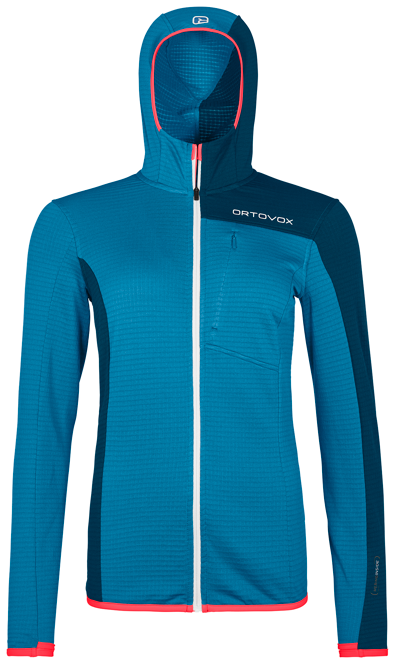 Ortovox mikina Fleece Light Grid Hooded Jkt W heritage blue Velikost: L