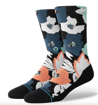 Stance ponožky Flower Beds Crew black Velikost: L