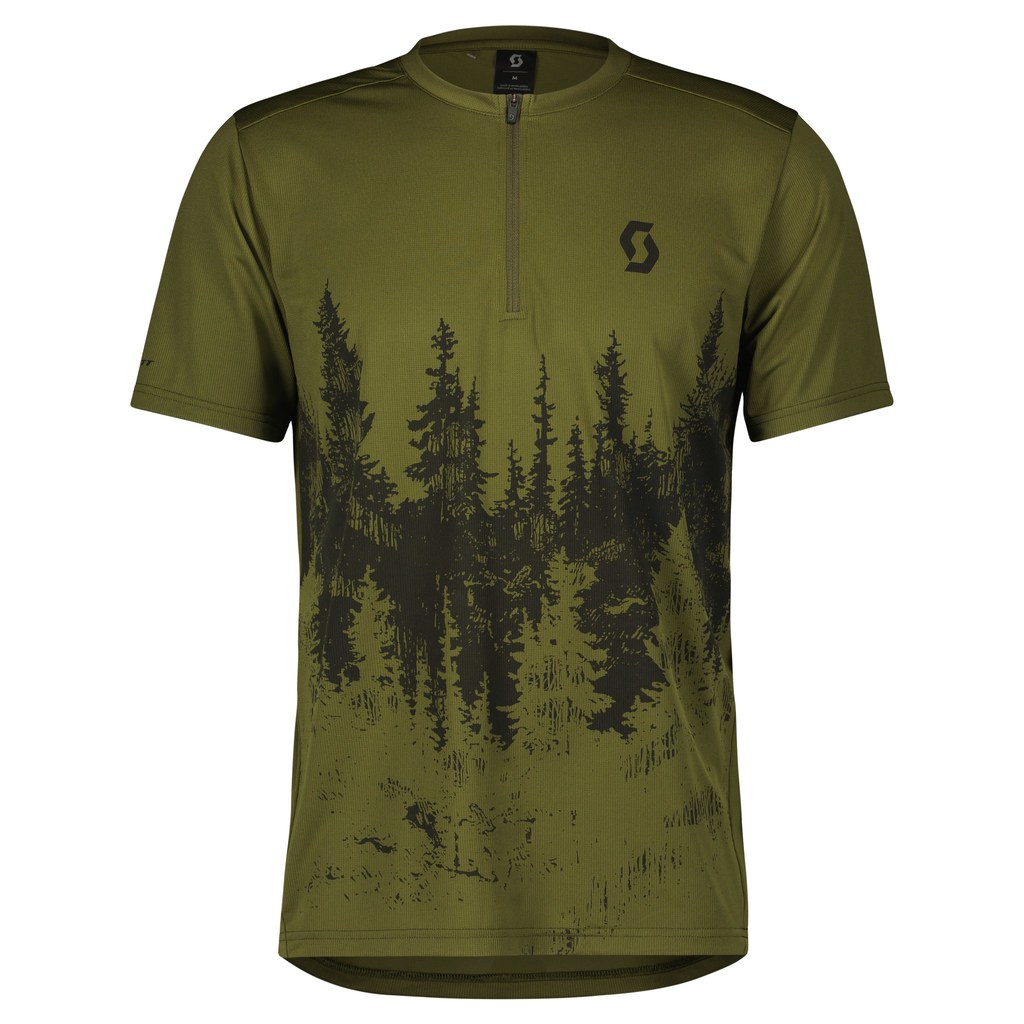 Scott tričko Trail Flow Zip firgreen black Velikost: L