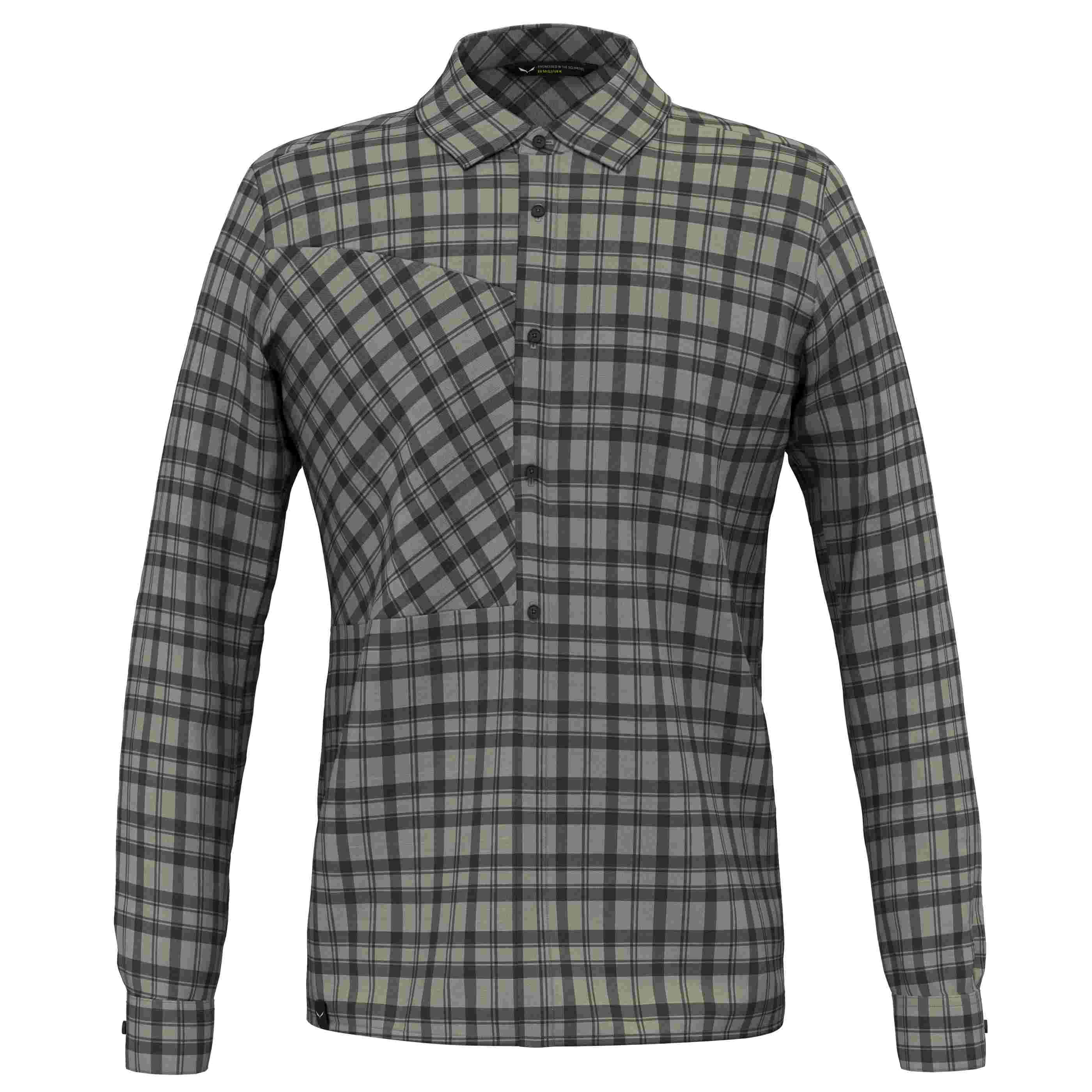 Salewa košeľa Fanes Flannel 5Pl M L/S Shirt. shadow dark olive Velikost: L