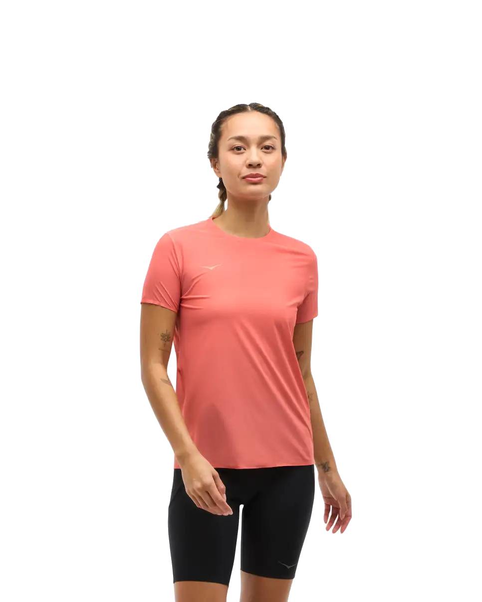 Hoka One One tričko Airolite Run Short Sleeve W grapefruit Velikost: M