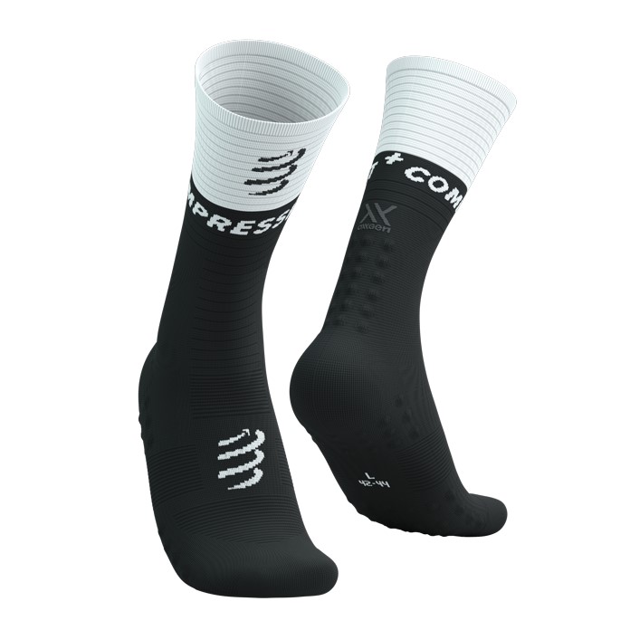 Compressport ponožky Mid Compression Socks V2.0 black white Velikost: T1
