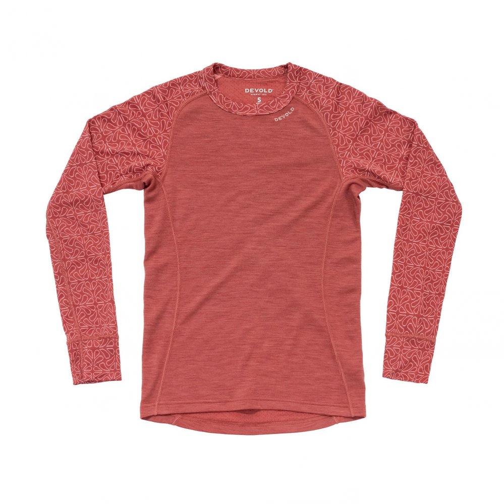 Devold tričko Duo Active Merino 205 Shirt Ls W marsala Velikost: XS