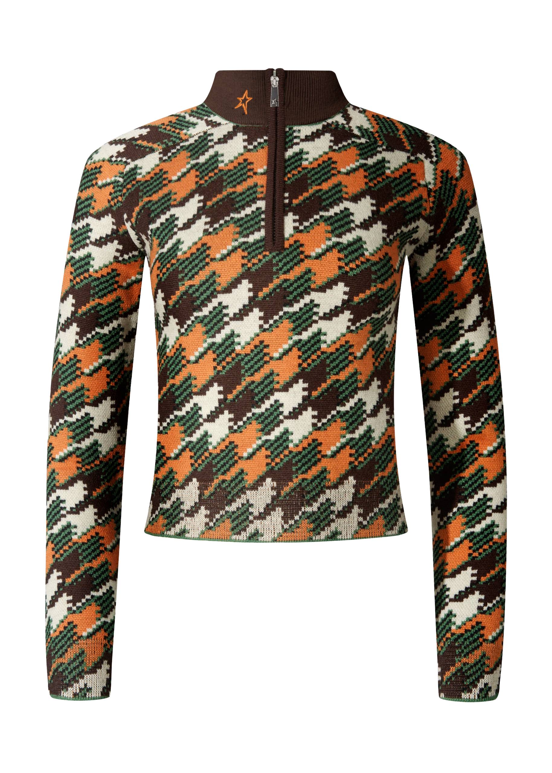 Perfect Moment sveter La Tour Sweater - Print scratch houndstooth-green Velikost: L