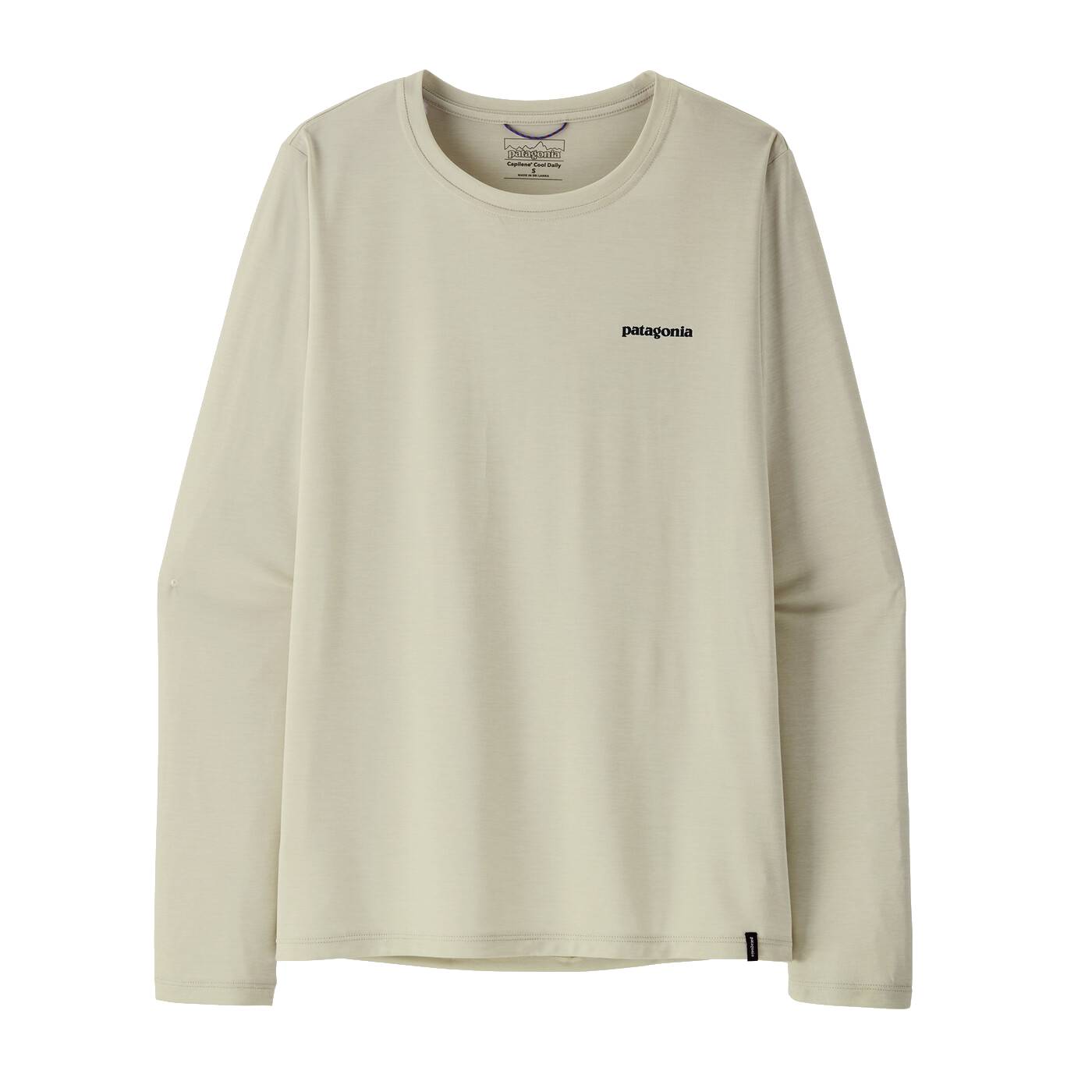 Patagonia tričko L/S Cap Cool Daily Shirt - Boardshort Logo W dyno white Velikost: M