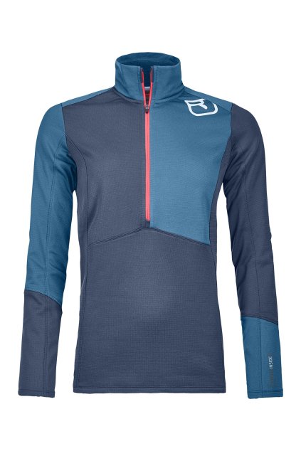 Ortovox - mikina W's Fleece Light Zip Neck night blue