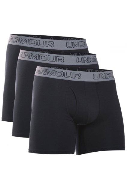 Under Armour - boxerky CHARGED COTTON 6INCH 3-Pack black (Velikost SM)