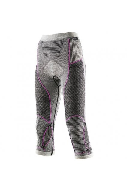 X-Bionic - nohavice T Pants Apani Merino Medium Lds grey/pink (Velikost SM)