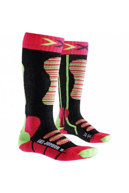 X-Bionic - ponožky T X-SOCKS SKI JUNIOR fuchsia/yellow (Velikost 24/26)