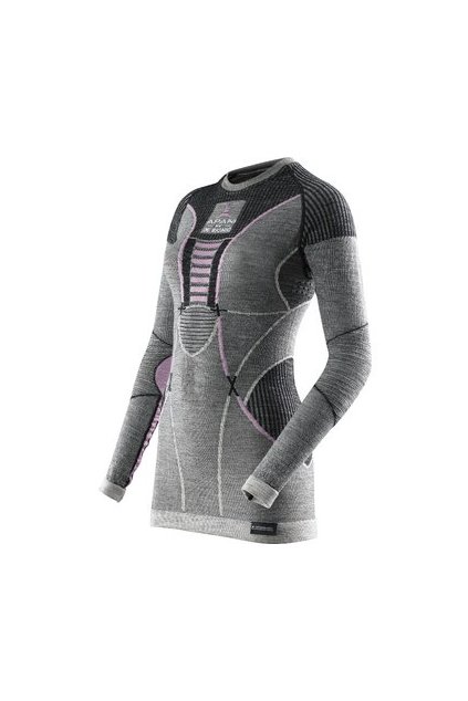 X-Bionic - tričko T Apani Merino Fastflow Shirt grey/pink (Velikost L/XL)