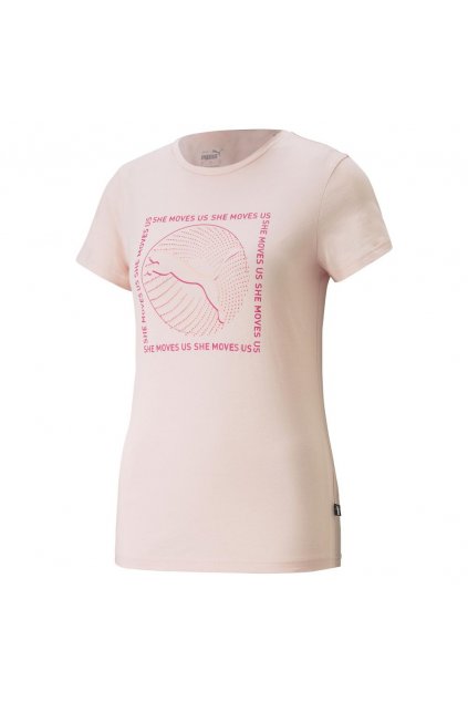Puma tričko Graphics She Moves Us Tee pink (Velikost L)