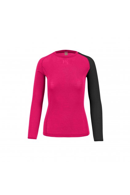 Karpos tričko Dinamico Merino 130 W Jersey LS pink black (Velikost L)