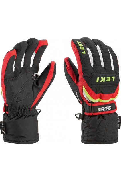 LEKI - rukavice Glove Worldcup S Junior black/red/white/yellow (Velikost 5)