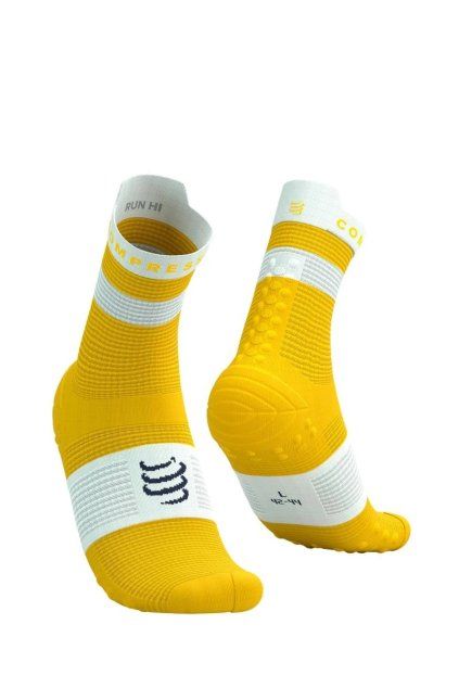 pro racing socks v40 run high lemon white