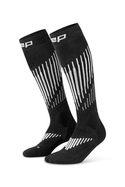 cep core run merino socks tall 3 0 black white wp80bv wp70bv front 2