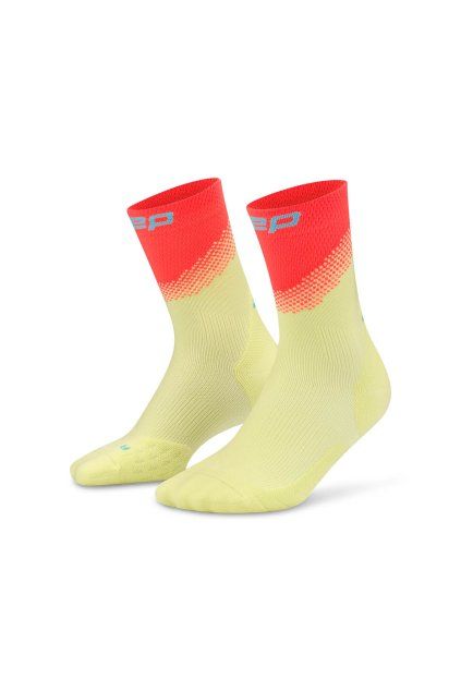 cep run edt split socks mid cut lime neon coral wpfc4k wpec4k front 2