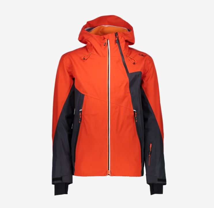 Levně CMP bunda Z MAN JACKET FIX HOOD anthracite- red orange-nero