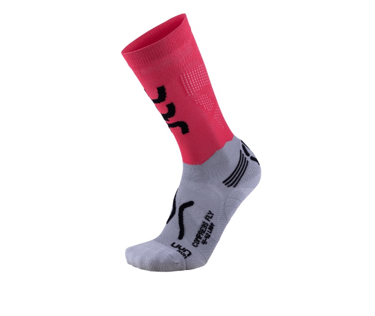 UYN - ponožky LADY RUN COMPRESSION FLY SOCKS anthracite/coralfluor Velikost: 39-40