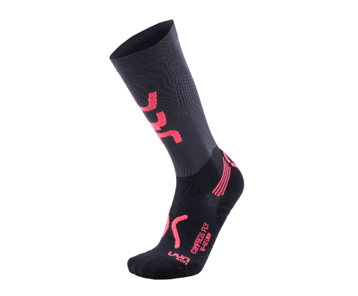 UYN - ponožky LADY RUN COMPRESSION FLY SOCKS coral/black Velikost: 41-42