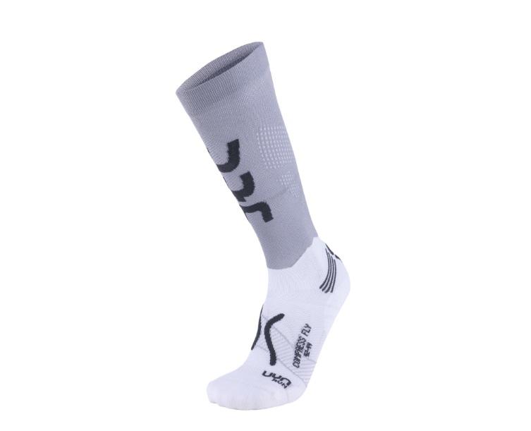 UYN - ponožky MAN RUN COMPRESSION FLY SOCKS pearl grey/grey Velikost: 45-47