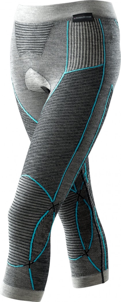 X-Bionic kalhoty  Pants Apani Merino Medium Lds grey/turquoise Velikost: XS
