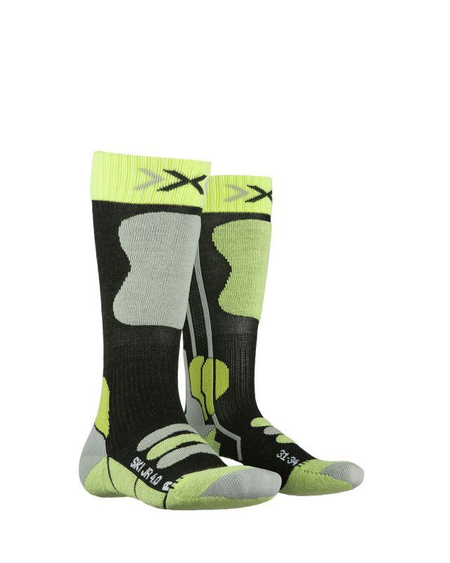 X-Socks - ponožky SKI JUNIOR 4.0 anthracite melange/green lime Velikost: 27-30