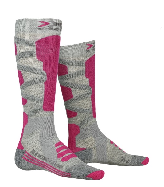 Levně X-Socks - ponožky SKI SILK MERINO 4.0 WMN grey melange/pink