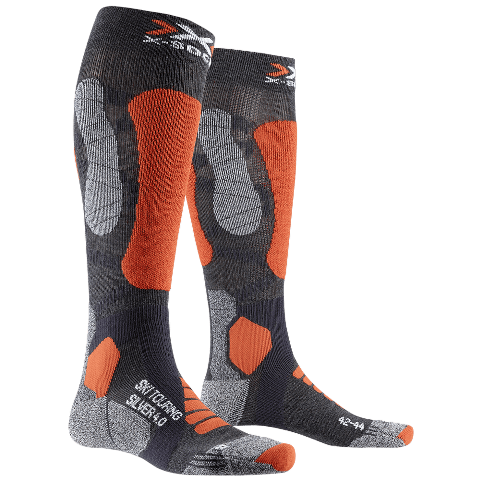 Levně X-Socks - ponožky SKI TOURING SILVER 4.0 anthracite melange / orange fluo