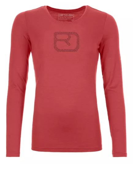 Levně Ortovox tričko 185 Merino Pixel Logo LS W blush