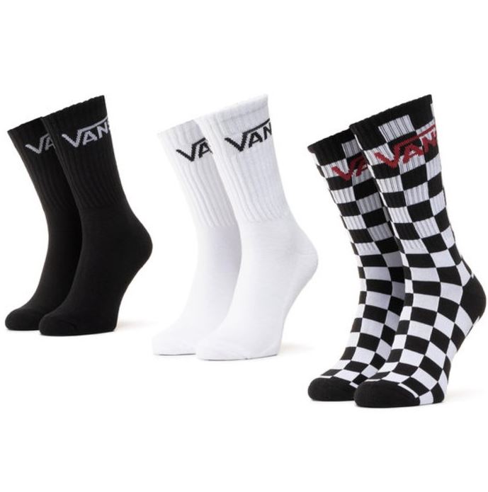 Levně Vans ponožky Classic Crew (9.5-13. 3pk) black/white