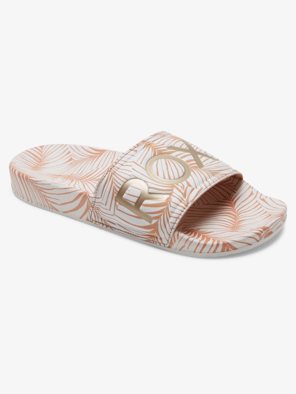 Levně Roxy pantofle Slippy Printed white tan