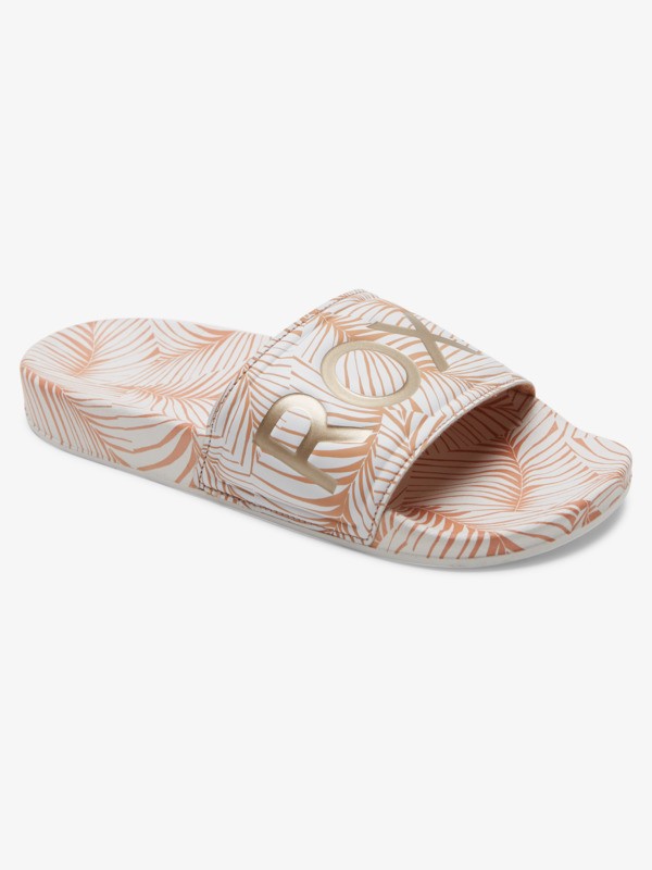 Roxy pantofle Slippy Printed white tan Velikost: 8