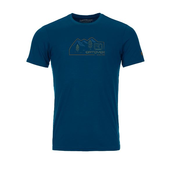 Ortovox tričko 140 Cool Vintage Badge T-Shirt petrol blue Velikost: XL