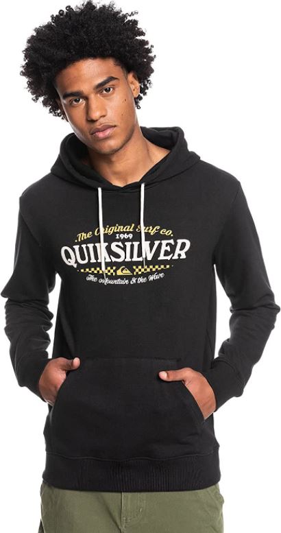 Quiksilver mikina Check On It Hood black Velikost: XL