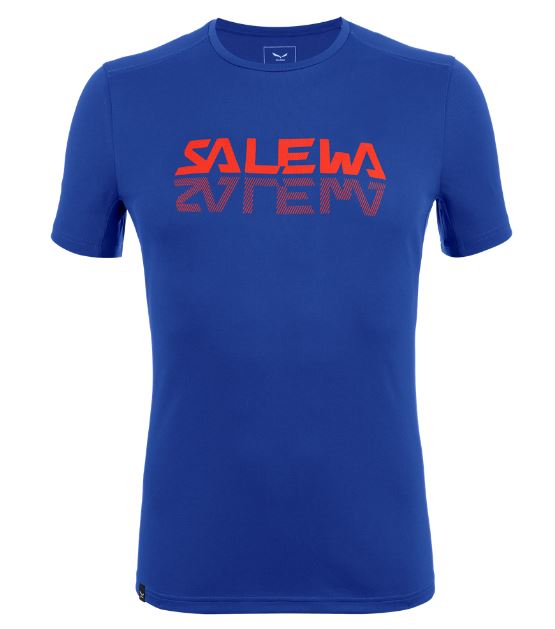 Levně Salewa tričko Sporty Graphic Dry M S/S Tee electric
