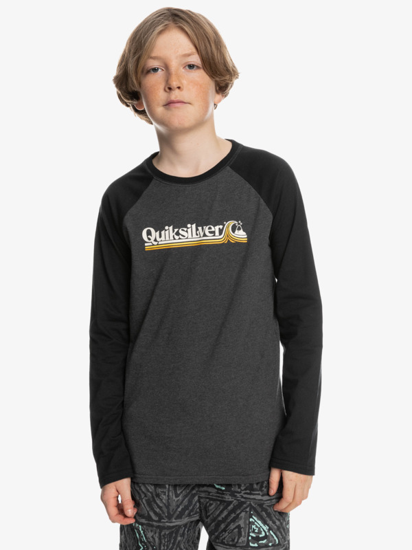 Levně Quiksilver tričko All Lined Up Ls Yth charcoal heather