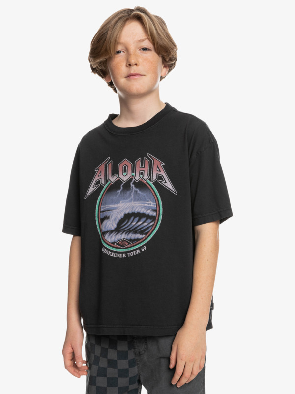 Quiksilver tričko Rock Waves Ss Yth black Velikost: 8