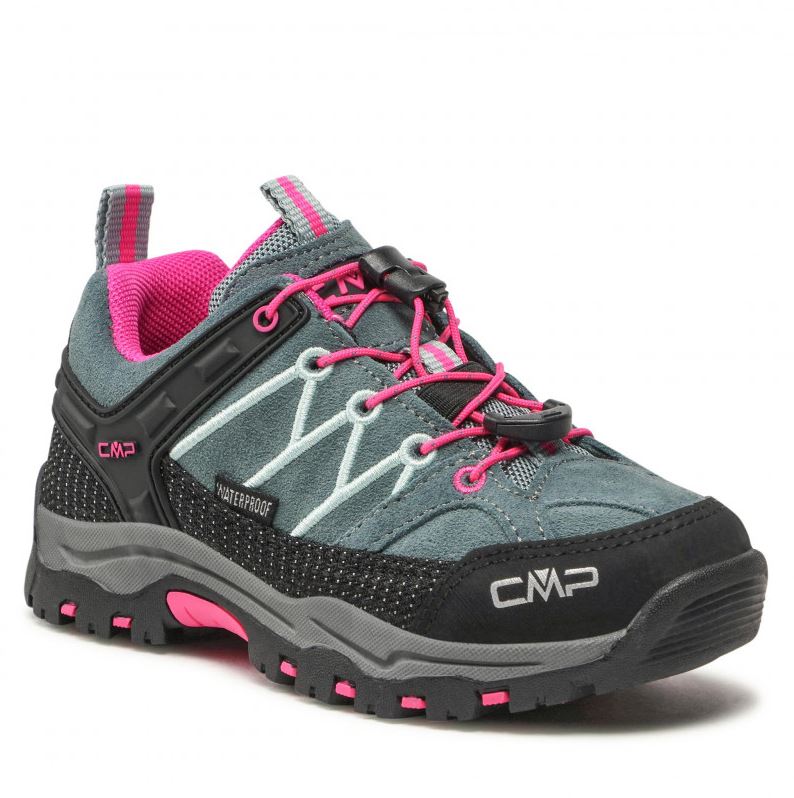 Levně CMP obuv Kids Rigel Low Trekking Shoes Wp mineral green/purple fluo