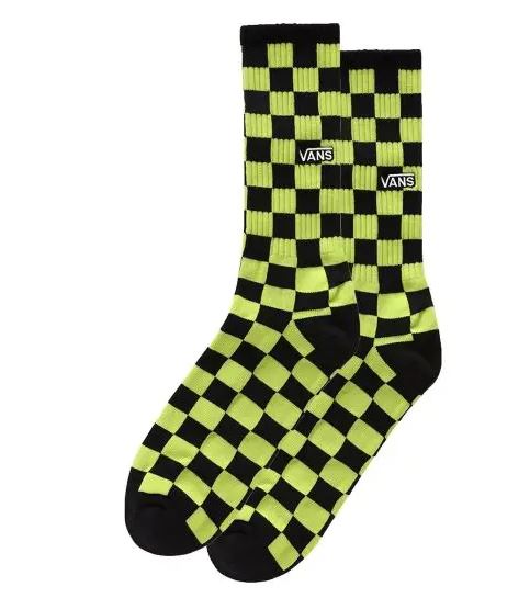 Vans ponožky Checkerboard Crew II (6.5-9) 1PK lime punch Velikost: UNI