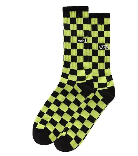 Levně Vans ponožky Checkerboard Crew II (6.5-9) 1PK lime punch