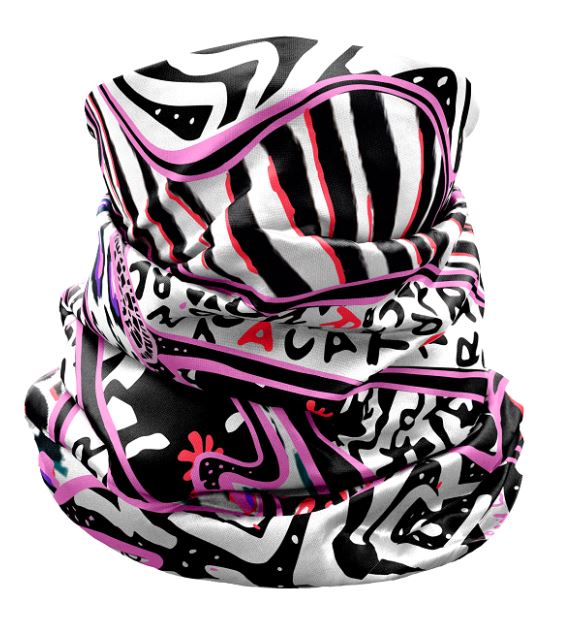 Levně Crazy Idea nákrčník Neck Gaiter Light zebra mix