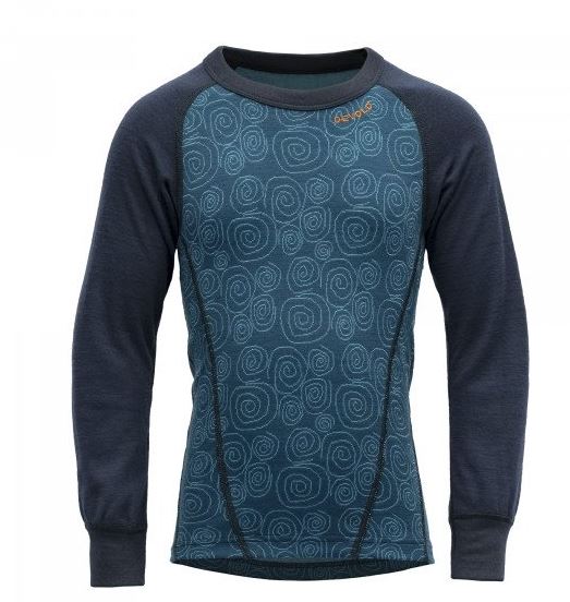 Devold tričko Duo Active Merino Shirt Kid dark blue Velikost: 6